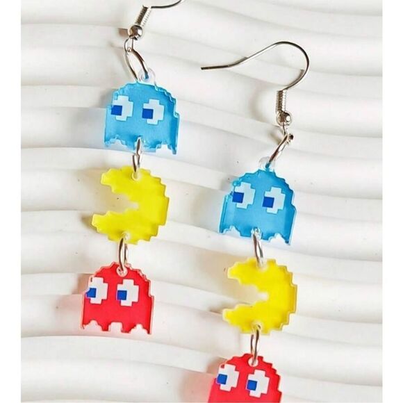 Video Game Themed Dangle Earrings - Picture 1 of 4